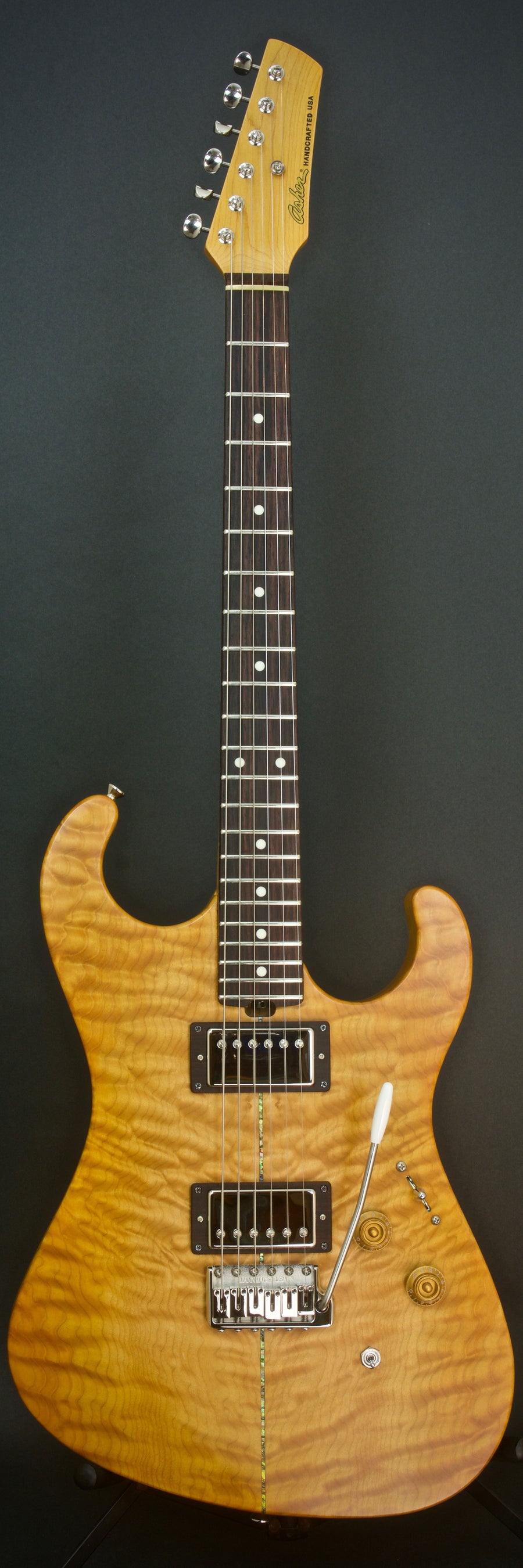 SOLD 2018 Asher S Custom Guitar With Drop Top Quilted Maple and Natural Satin Nitro Finish, #1066