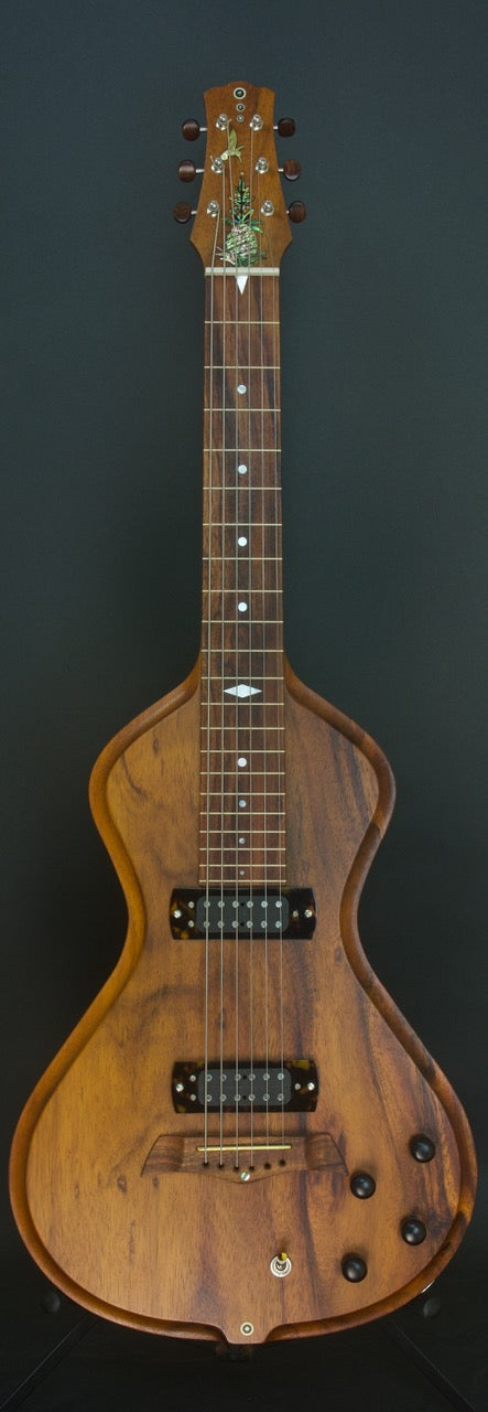 SOLD 2018 Electro Hawaiian Model I Reclaimed Koa Table c. 1970 Lap Steel W/ Pineapple Hummingbird Inlay, #1039