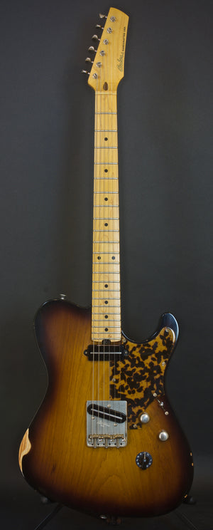 SOLD 2018 T Deluxe Nitro Tobacco Burst Relic with T Blade Pickups and Tortoise Guard, #1064