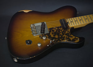 SOLD 2018 T Deluxe Nitro Tobacco Burst Relic with T Blade Pickups and Tortoise Guard, #1064