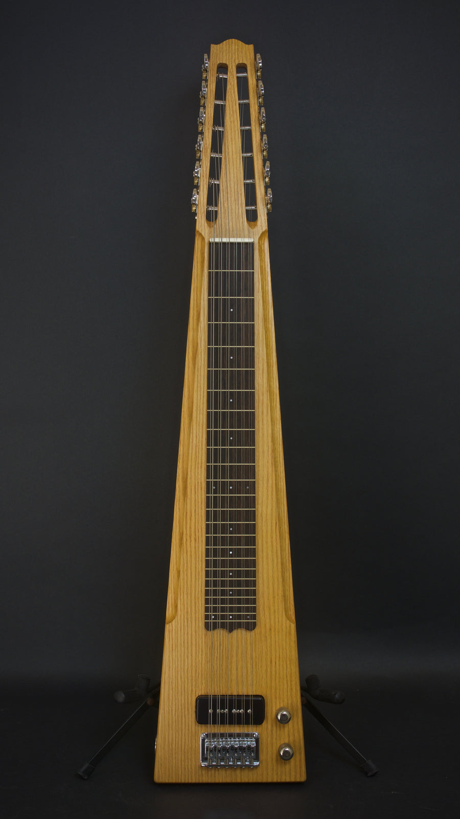SOLD 2018 Asher Electro Hawaiian 12-String Lap Steel Custom Shop, Red Oak, #1105, #2 of 2