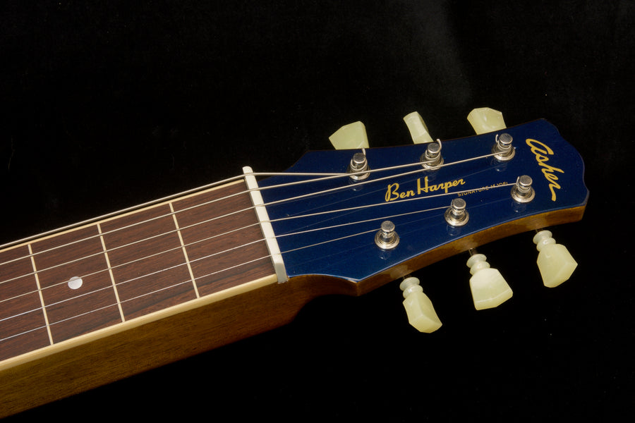 SOLD 2019 Asher Ben Harper Signature Model Lap Steel - Quilted Maple Top with Blue Stain