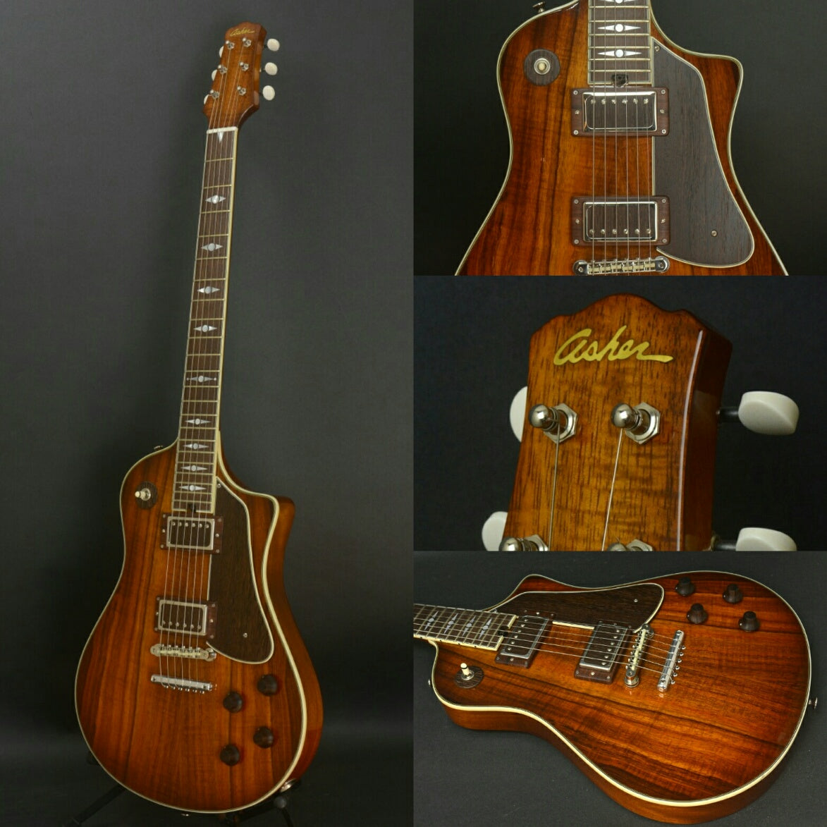 SOLD Asher 2017 Electro Sonic 35th Anniversary Model #975 with Hawaiian Koa and Novak PAF Pickups