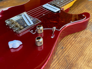 SOLD 2020 Asher T Deluxe Candy Cane Relic Vintage Series with our T Blade Pickups and Demeter Mid Boost