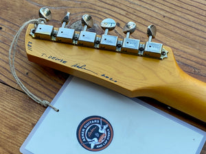 SOLD 2020 Asher T Deluxe Candy Cane Relic Vintage Series with our T Blade Pickups and Demeter Mid Boost