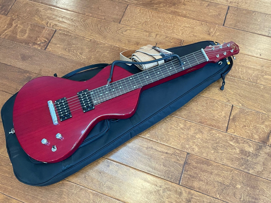 SOLD 2021 FACTORY SECOND WITH BELLY BAR Asher Electro Hawaiian® Junior Lap Steel Trans Cherry