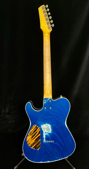 SOLD 2022 Asher T Deluxe with Swamp Ash Bound Body in Quasar Blue Metallic Relic Nitro, #1310