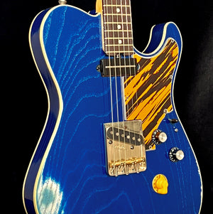 SOLD 2022 Asher T Deluxe with Swamp Ash Bound Body in Quasar Blue Metallic Relic Nitro, #1310
