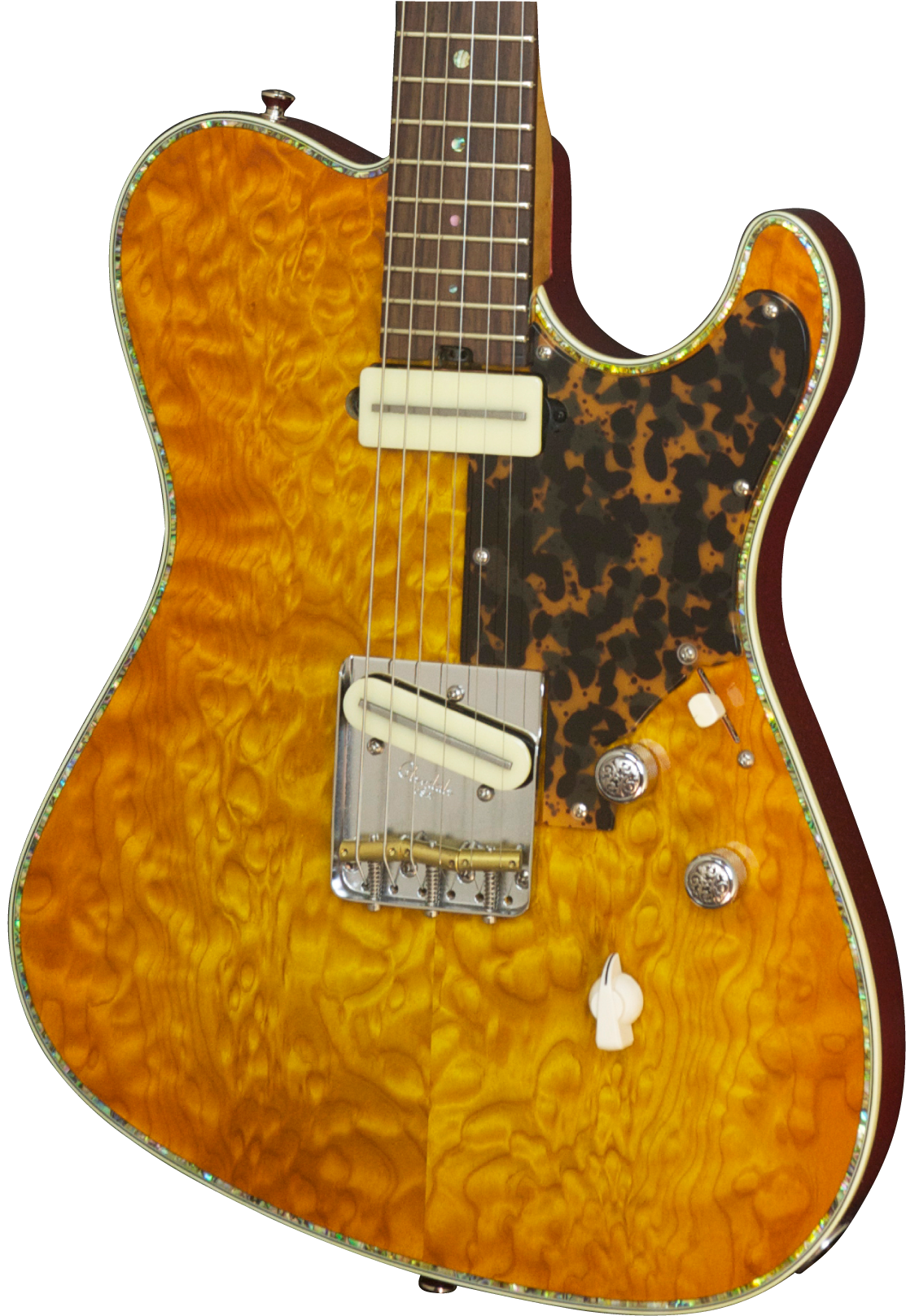 SOLD Asher 2016 T Deluxe Master Series Curly Maple with Abalone Trim, #918