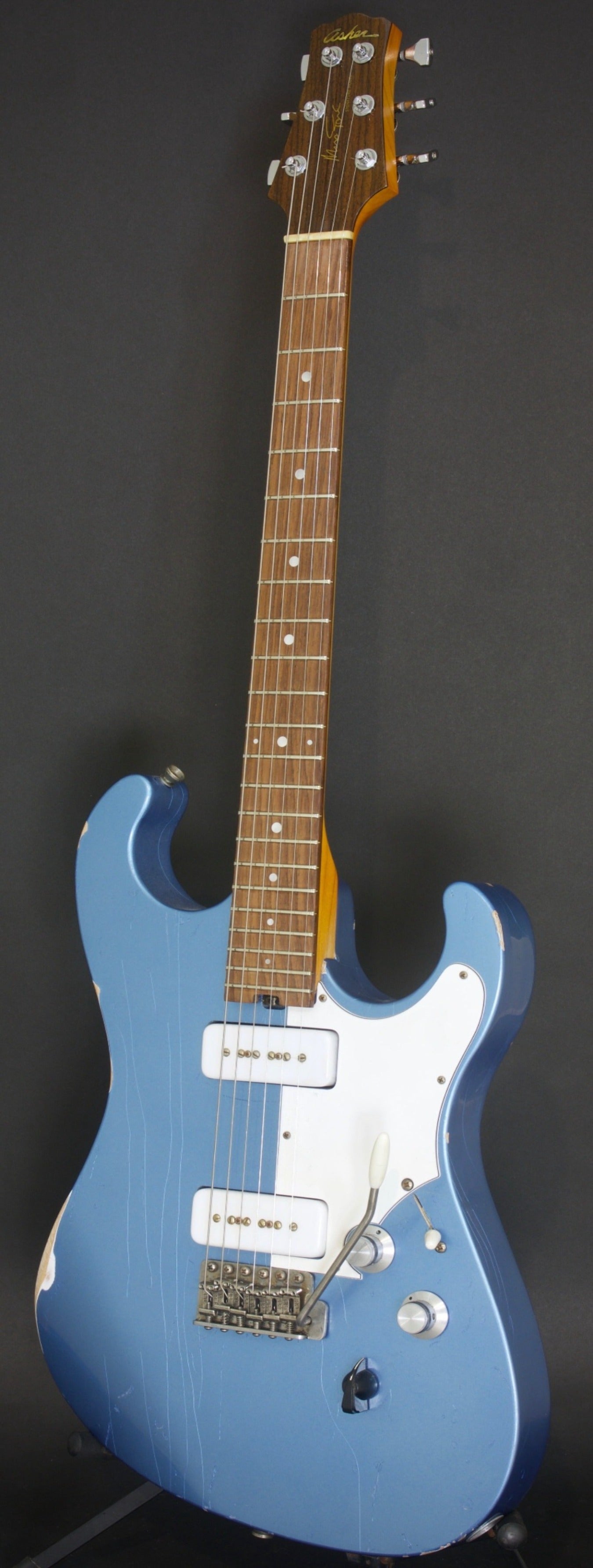 SOLD 2019 Asher Marc Ford Signature Model Guitar in Lake Placid Blue Relic Nitro with Matching Back Stage Pass