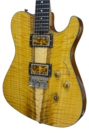 SOLD 2017 T Deluxe Master Series, Bound Flame Satinwood, Lollar Pickups with Custom Covers #973