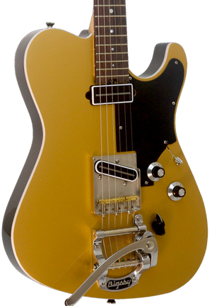 SOLD Asher T Deluxe Gold Top with Black Back and Sides -  with Bigsby B5, #869