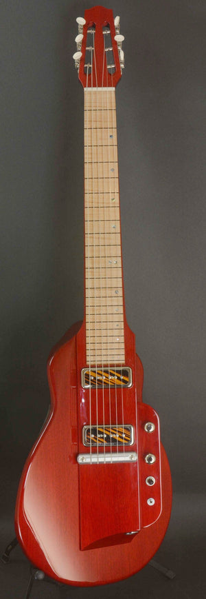 SOLD 2018 Asher "Freedom Slide" Squareneck Guitar #1029 Trans Cherry Red