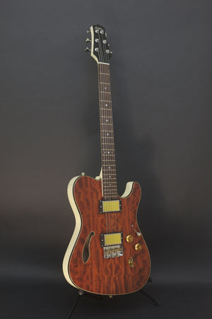 SOLD Asher 2015 Hollow T Custom #871 with figured Bubinga top and custom wound pickups